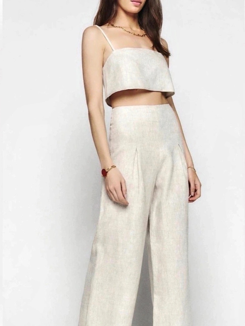 Reformation Olivia Linen Two Piece Set